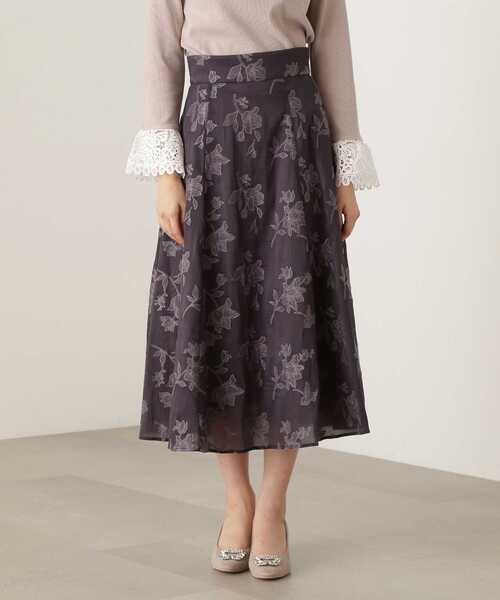 PROPORTION BODY DRESSING（プロポーションボディドレッシング）の「オーガン刺繍フレアスカート / 1213220806（スカート・レディース・ダークグレー/グレー/ピンク・MEDIUM/SMALL）」の17枚目の写真