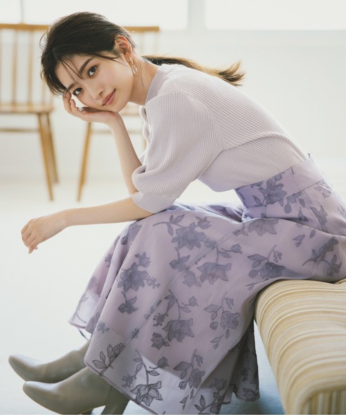 PROPORTION BODY DRESSING（プロポーションボディドレッシング）の「オーガン刺繍フレアスカート / 1213220806（スカート・レディース・ダークグレー/グレー/ピンク・MEDIUM/SMALL）」の2枚目の写真