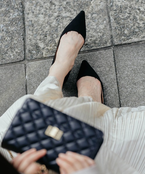 ZAKKA-BOX（ザッカボックス）の「スウェードフラットパンプス（パンプス・レディース・カーキ/ブラック/レオパード・23.5㎝/24㎝/24.5㎝/25㎝/23㎝）」の2枚目の写真