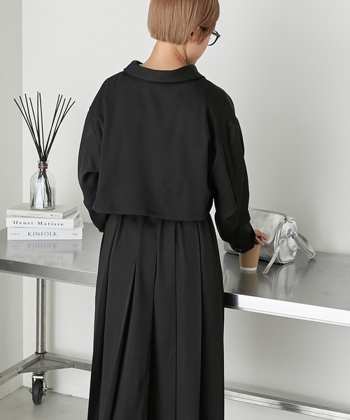 forksy.(フォルクシー)の「【forksy.】ファティーグクロップドシャツジャケット(ミリタリージャケット・レディース・ブラック/チャコール・FREE)」の15枚目の写真