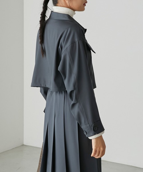 forksy.(フォルクシー)の「【forksy.】ファティーグクロップドシャツジャケット(ミリタリージャケット・レディース・ブラック/チャコール・FREE)」の20枚目の写真