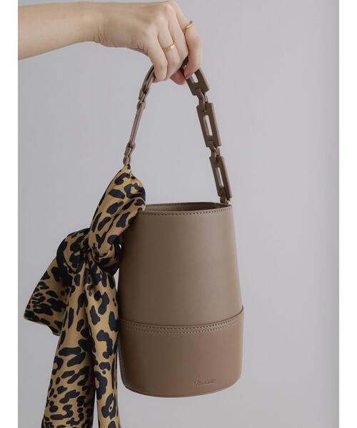 Te chichi(テチチ)の「ファー巾着バッグ(ハンドバッグ・レディース・ブラウン/ブラック・F)」の1枚目の写真