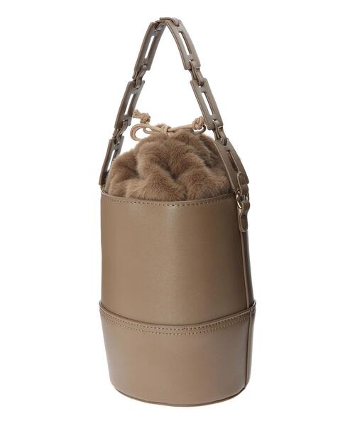 Te chichi(テチチ)の「ファー巾着バッグ(ハンドバッグ・レディース・ブラウン/ブラック・F)」の9枚目の写真