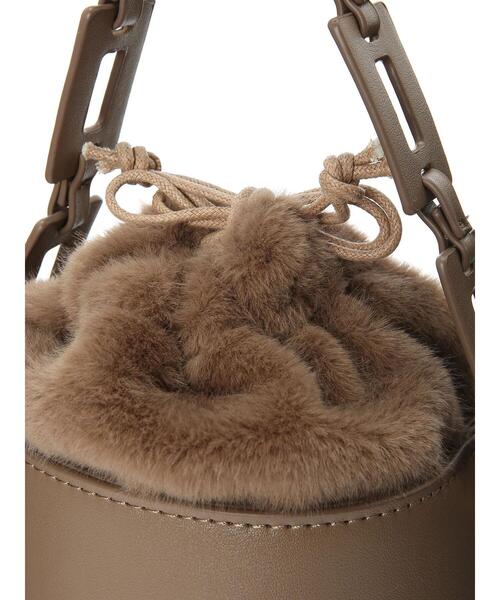 Te chichi(テチチ)の「ファー巾着バッグ(ハンドバッグ・レディース・ブラウン/ブラック・F)」の12枚目の写真
