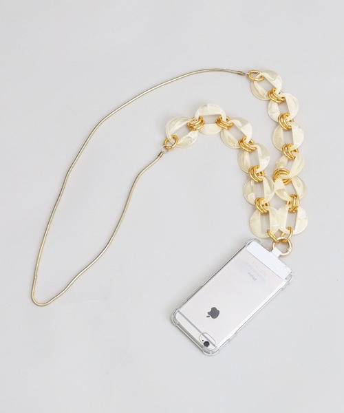 アクリルチェーンスマホショルダーストラップ