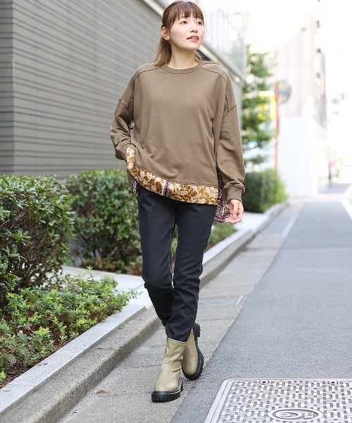 チチカカ（チチカカ）の「柄切替ポンチョスウェットプルオーバー（スウェット・レディース・ブルーグリーン/グレー/ブラウン・FREE）」の6枚目の写真