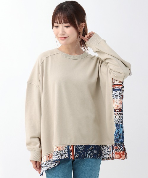 チチカカ（チチカカ）の「柄切替ポンチョスウェットプルオーバー（スウェット・レディース・ブルーグリーン/グレー/ブラウン・FREE）」の9枚目の写真