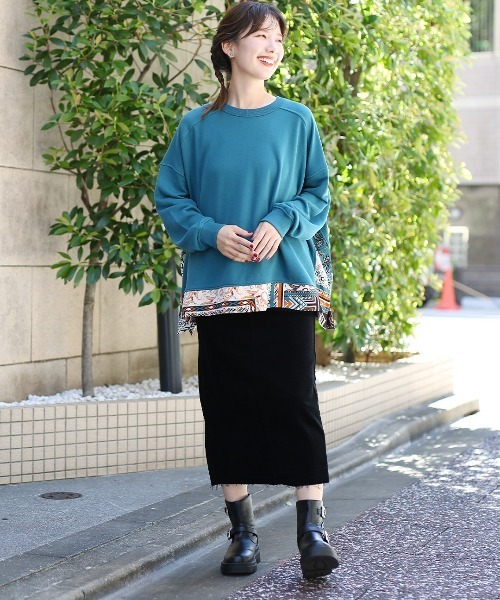 チチカカ（チチカカ）の「柄切替ポンチョスウェットプルオーバー（スウェット・レディース・ブルーグリーン/グレー/ブラウン・FREE）」の7枚目の写真