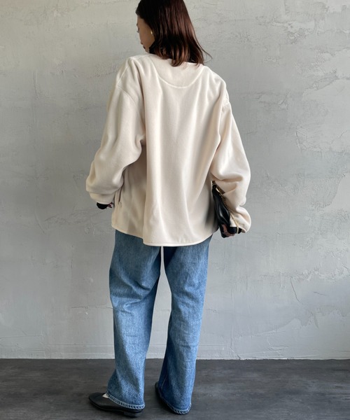 DANTON（ダントン）の「【WEB限定】[DANTON/ダントン] ポーラテック Vネックフリースジップジャケット（その他アウター・レディース・グレー/アイボリー/ブラック・M/L）」の4枚目の写真