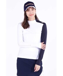 【new balance golf】スムース裏ドビーボーダー 長袖 モックネック プルオーバー (WOMENS WORLD)