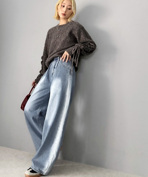 セール】《JaVaジャバコラボ》ゆるっと穿きこなす。サイドブリーチ