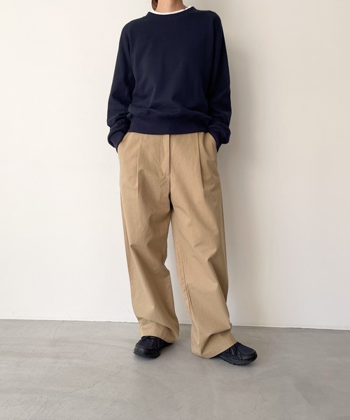 CANAL JEAN（キャナルジーン）の「El mar　コンパクト裏毛クルーネックトレーナー（スウェット・レディース・ブラック/ネイビー/オートミール/セージグリーン・ONE SIZE）」の7枚目の写真