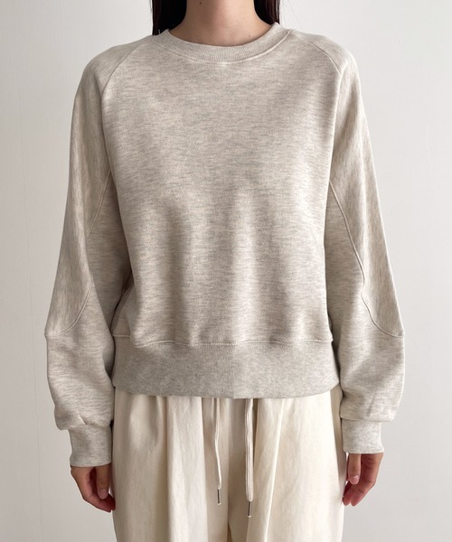 CANAL JEAN（キャナルジーン）の「El mar　コンパクト裏毛クルーネックトレーナー（スウェット・レディース・ブラック/ネイビー/オートミール/セージグリーン・ONE SIZE）」の8枚目の写真