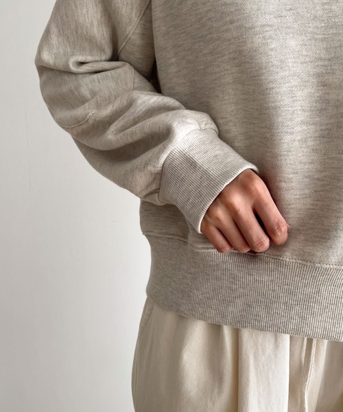 CANAL JEAN（キャナルジーン）の「El mar　コンパクト裏毛クルーネックトレーナー（スウェット・レディース・ブラック/ネイビー/オートミール/セージグリーン・ONE SIZE）」の12枚目の写真