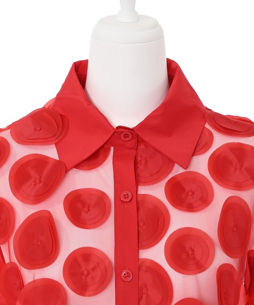 Narcissus（ナルシス）の「【Narcissus】ドットシャツ（シャツ/ブラウス・レディース・レッド/ブラック・FREE）」の12枚目の写真