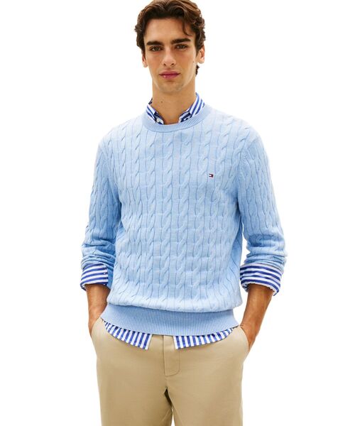 TOMMY HILFIGER(トミーヒルフィガー)の「クラシックケーブルクルーネックセーター(ニット/セーター・メンズ・ネイビー/レッド/グレー/ホワイト/レッド系その他/ベージュ/グレー系その他/グリーン/ピンク/ブルー・LARGE/MEDIUM/SMALL/X-LARGE/XX-LARGE)」の7枚目の写真