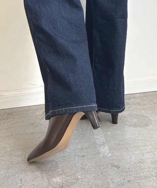 Futier land（フューティアランド）の「美脚フロントスリットブーティー（ブーツ・レディース・ブラウン/ブラック・36/37/38/39/40）」の19枚目の写真