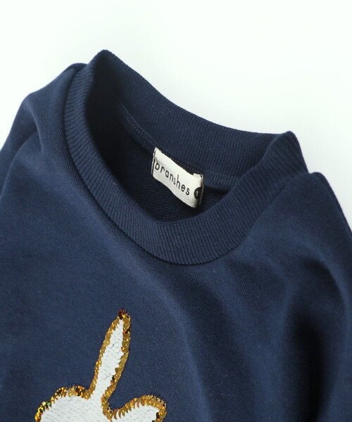 BRANSHES(ブランシェス)の「長袖スパンコールトレーナー(パーカー・キッズ・オフホワイト/ネイビー・100/90/120/110/130)」の16枚目の写真