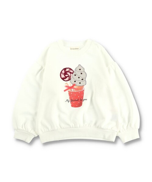 BRANSHES(ブランシェス)の「長袖スパンコールトレーナー(パーカー・キッズ・オフホワイト/ネイビー・100/90/120/110/130)」の22枚目の写真
