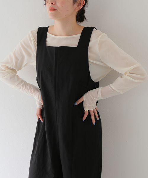 COMMRE（コムル）の「【COMMRE / コムル】シアー切替ベロアトップス（Tシャツ/カットソー・レディース・ブラウン/アイボリー・FREE）」の2枚目の写真