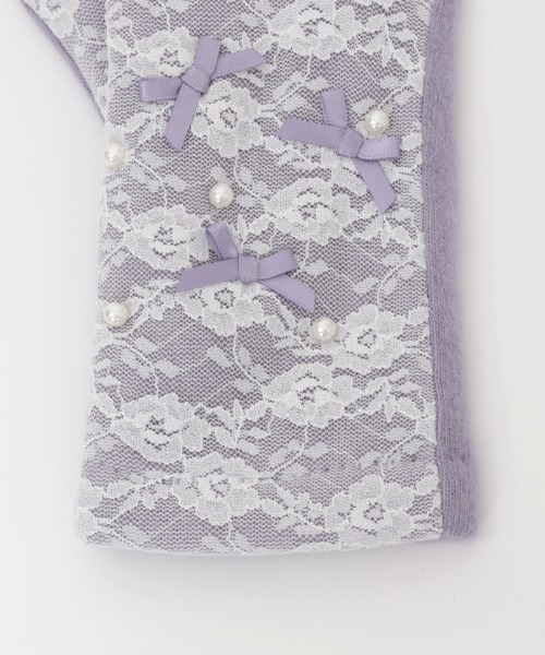 axes femme POETIQUE（アクシーズファムポエティック）の「プチリボンパール手袋（手袋・レディース・ブラック/ピンク/ラベンダー・FREE）」の8枚目の写真