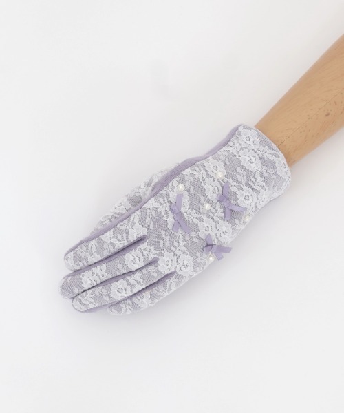 axes femme POETIQUE（アクシーズファムポエティック）の「プチリボンパール手袋（手袋・レディース・ブラック/ピンク/ラベンダー・FREE）」の11枚目の写真