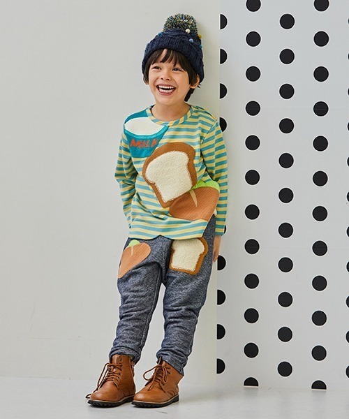 baby cheer（ベイビーチアー）の「ベーカリーパンツ（スウェットパンツ・キッズ・グレー/ネイビー・80ｃｍ/90cm/110cm/120cm/100cm）」の2枚目の写真