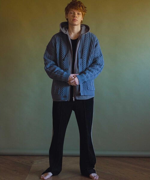 MONKEY TIME(モンキータイム)の「<monkey time> コットン アクリル フィッシャーマン カーディガン(カーディガン/ボレロ・メンズ・ダークグレー/コバルトブルー・S/M/L/XL)」の3枚目の写真