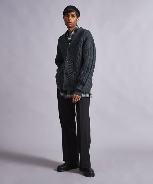 MONKEY TIME(モンキータイム)の「<monkey time> コットン アクリル フィッシャーマン カーディガン(カーディガン/ボレロ・メンズ・ダークグレー/コバルトブルー・S/M/L/XL)」の18枚目の写真