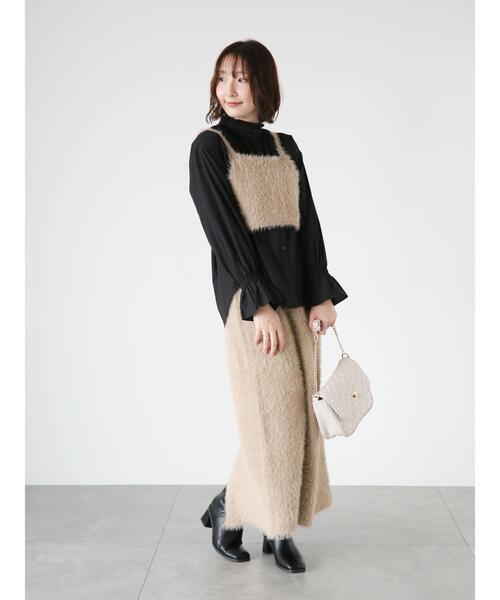 Te chichi TERRASSE（テチチテラス）の「シャギーニットスカート(セットアップ可)（スカート・レディース・ブラック/オフホワイト/ベージュ・F）」の21枚目の写真