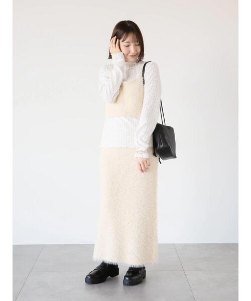 Te chichi TERRASSE（テチチテラス）の「シャギーニットスカート(セットアップ可)（スカート・レディース・ブラック/オフホワイト/ベージュ・F）」の20枚目の写真