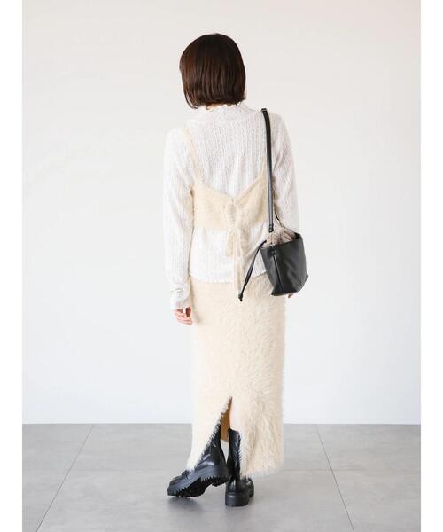 Te chichi TERRASSE（テチチテラス）の「シャギーニットスカート(セットアップ可)（スカート・レディース・ブラック/オフホワイト/ベージュ・F）」の16枚目の写真