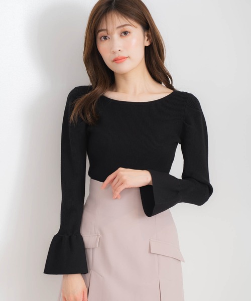 フレアスリーブニット