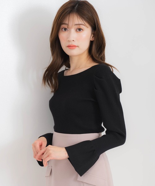 フレアスリーブニット