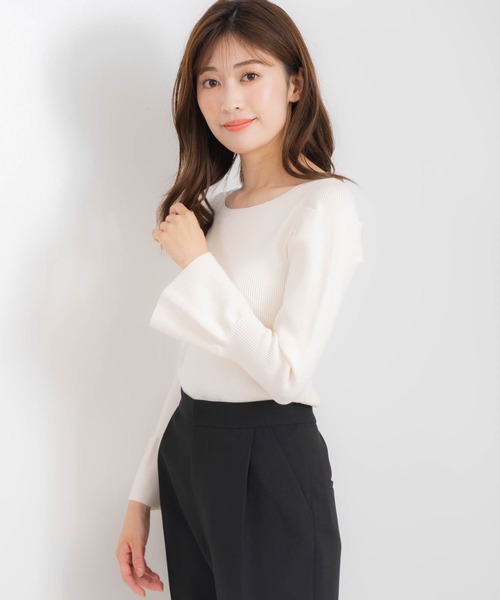 フレアスリーブニット