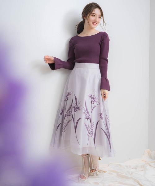 フレアスリーブニット