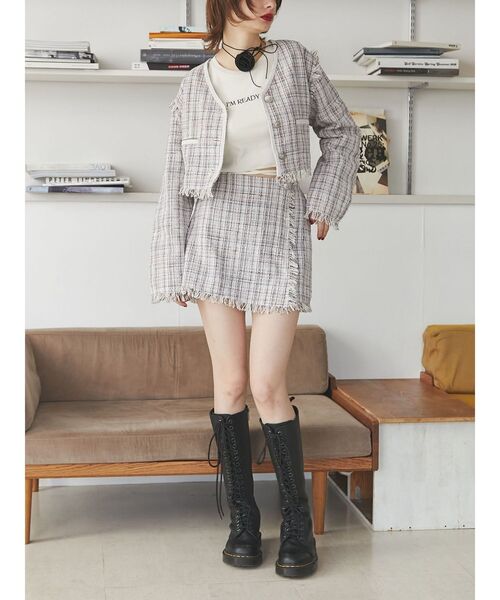 jouetie（ジュエティ）の「コンパクトツイードジャケット【セットアップ対応】（テーラードジャケット・レディース・ネイビー/オフホワイト・MEDIUM）」の7枚目の写真