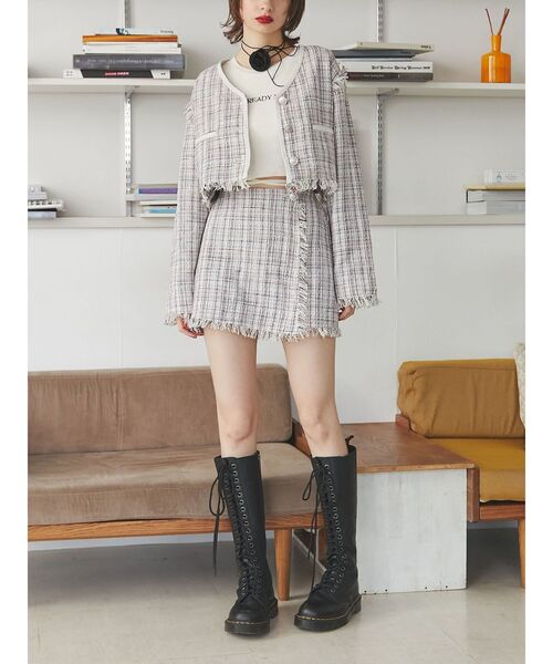 jouetie（ジュエティ）の「コンパクトツイードジャケット【セットアップ対応】（テーラードジャケット・レディース・ネイビー/オフホワイト・MEDIUM）」の9枚目の写真