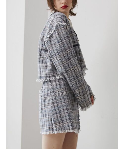 jouetie（ジュエティ）の「コンパクトツイードジャケット【セットアップ対応】（テーラードジャケット・レディース・ネイビー/オフホワイト・MEDIUM）」の12枚目の写真