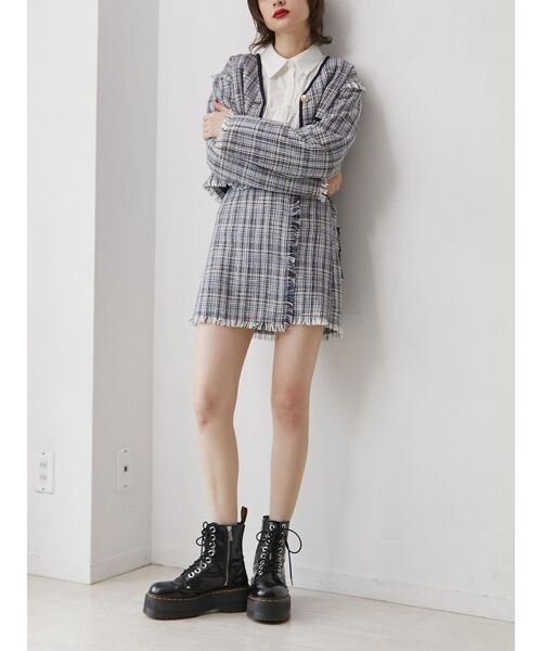 jouetie（ジュエティ）の「コンパクトツイードジャケット【セットアップ対応】（テーラードジャケット・レディース・ネイビー/オフホワイト・MEDIUM）」の13枚目の写真