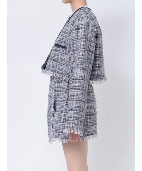 jouetie（ジュエティ）の「コンパクトツイードジャケット【セットアップ対応】（テーラードジャケット・レディース・ネイビー/オフホワイト・MEDIUM）」の19枚目の写真