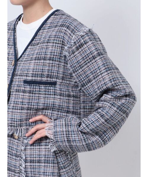 jouetie（ジュエティ）の「コンパクトツイードジャケット【セットアップ対応】（テーラードジャケット・レディース・ネイビー/オフホワイト・MEDIUM）」の22枚目の写真