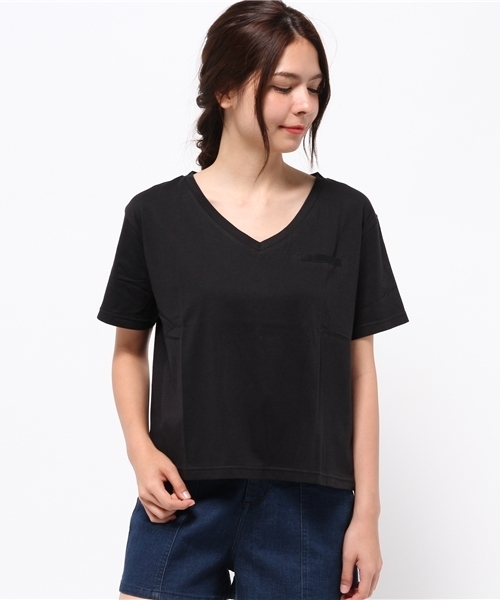 Kastane(カスタネ)の「ドライタッチVネックTEE(Tシャツ/カットソー・レディース・クリーム/ブラック/カーキ/キャメル・FREE)」の2枚目の写真