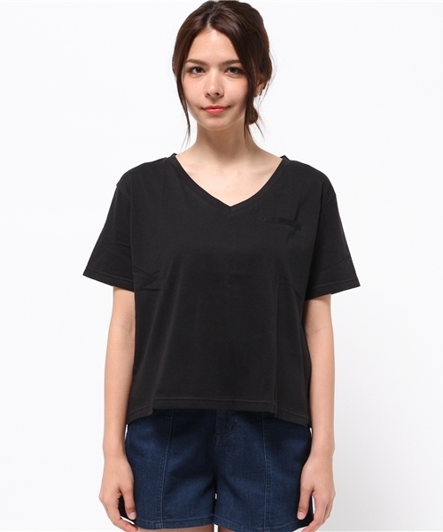 Kastane(カスタネ)の「ドライタッチVネックTEE(Tシャツ/カットソー・レディース・クリーム/ブラック/カーキ/キャメル・FREE)」の5枚目の写真