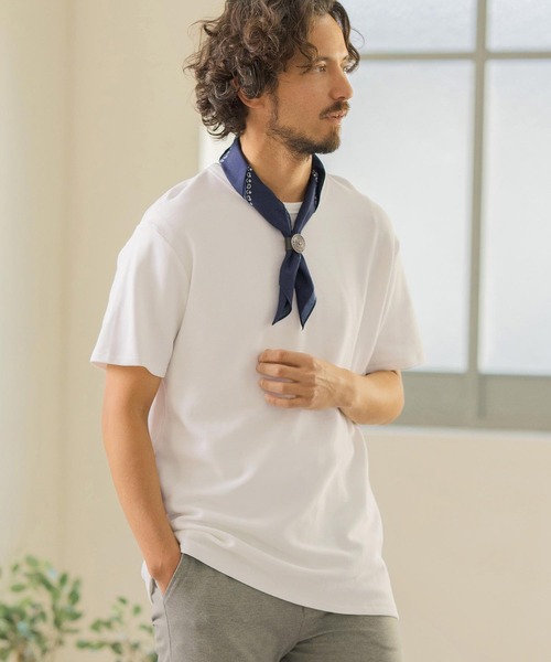 Magine（マージン）の「mt8821-SPAN FRAISE SHORT SLEEVE CUT SEW Tシャツ（Tシャツ/カットソー・メンズ・ホワイト/ブラック/チャコール・44/46/48）」の4枚目の写真