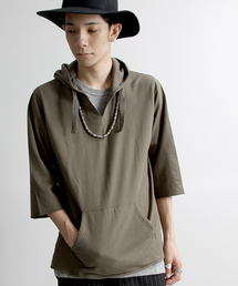 WEGO | WEGO/5分袖カットオフプルパーカー(パーカー)