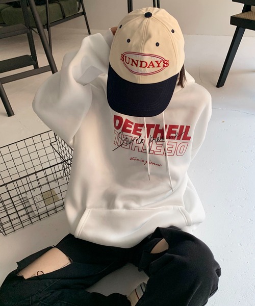 SHEPP(シープ)の「ロゴ ビッグシルエットパーカー(パーカー・レディース・ピンク/ホワイト/ブラック・XXX-LARGE/XL/M)」の1枚目の写真