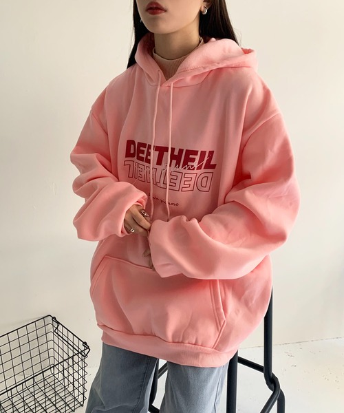 SHEPP(シープ)の「ロゴ ビッグシルエットパーカー(パーカー・レディース・ピンク/ホワイト/ブラック・XXX-LARGE/XL/M)」の3枚目の写真