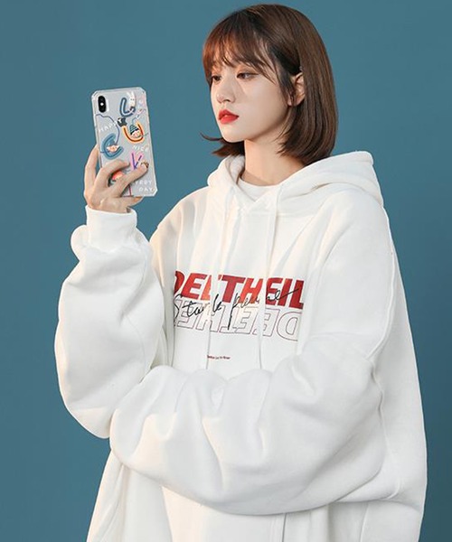 SHEPP(シープ)の「ロゴ ビッグシルエットパーカー(パーカー・レディース・ピンク/ホワイト/ブラック・XXX-LARGE/XL/M)」の5枚目の写真