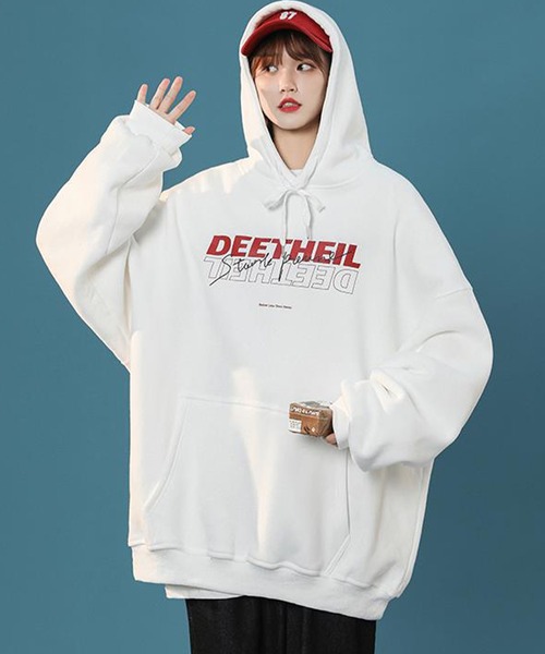 SHEPP(シープ)の「ロゴ ビッグシルエットパーカー(パーカー・レディース・ピンク/ホワイト/ブラック・XXX-LARGE/XL/M)」の6枚目の写真